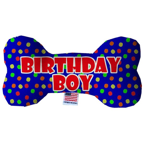 Mirage Pet Products Birthday Boy Fluffy Bone Dog Toy 10 in. 1386-TYBN10
